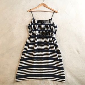 J. Crew Silk Stripe Dress Spaghetti Strap Nautical
